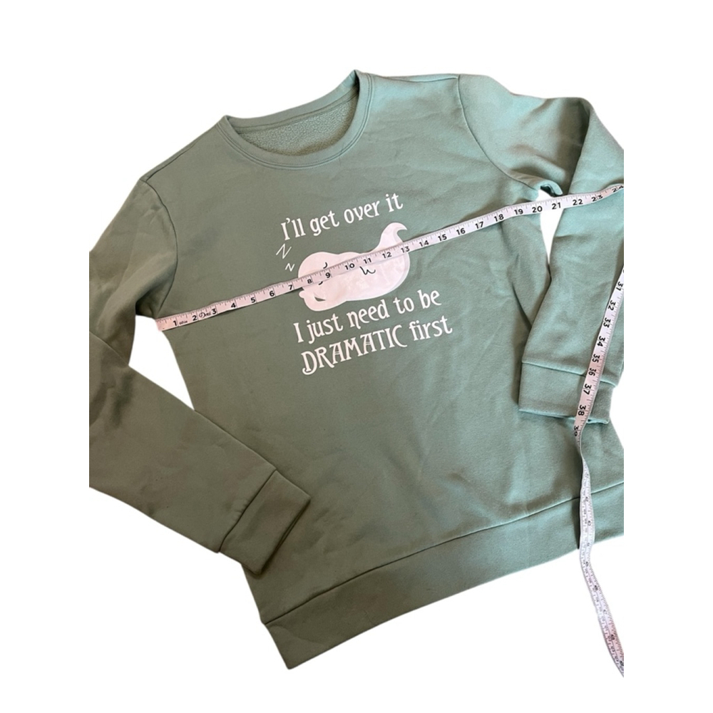 Women's SHEIN Green Ghost Graphic Sweatshirt M - Picture 6 of 9